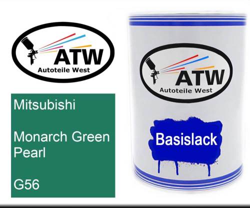 Mitsubishi, Monarch Green Pearl, G56: 500ml Lackdose, von ATW Autoteile West.